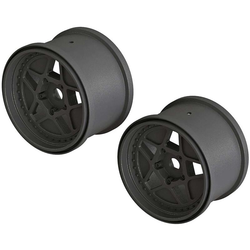 1 10 MT Front Rear 3.8 Wheels 17mm Hex Black 2